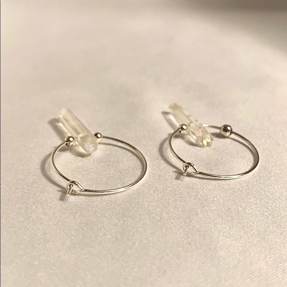 ANGEL AURA QUARTZ Hoop Earrings - Picture 4 of 5